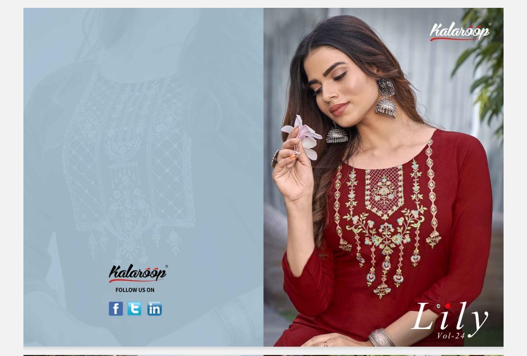  Lily 24 By Kalaroop Designer Kurtis Catalog